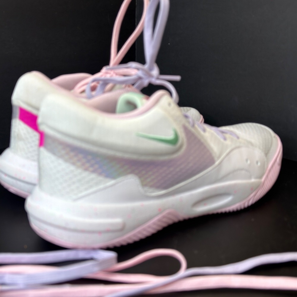Nike Hyperquick Womens Basketball Sneakers White Pink Purple Pastel Speckled 6.5